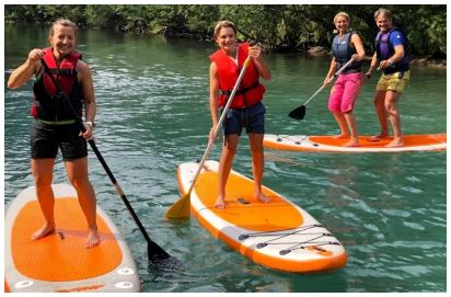 paddleboarding