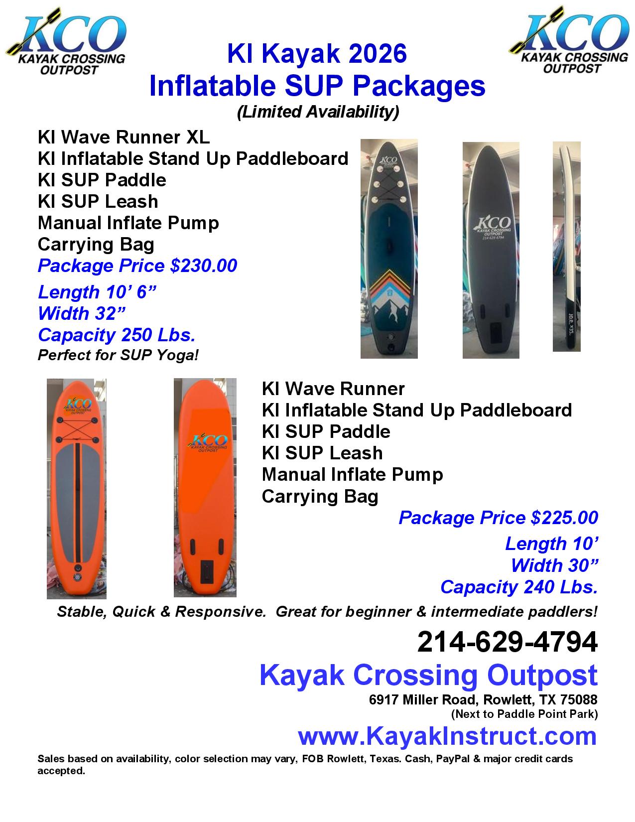 Flyer SUP Packages 2026
